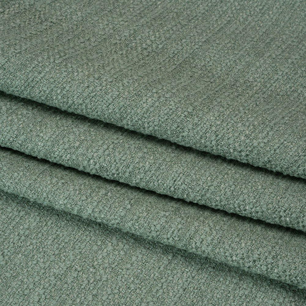 Textured Recycled Polyester Woven - Aloe Boucle Stripes - British Imported