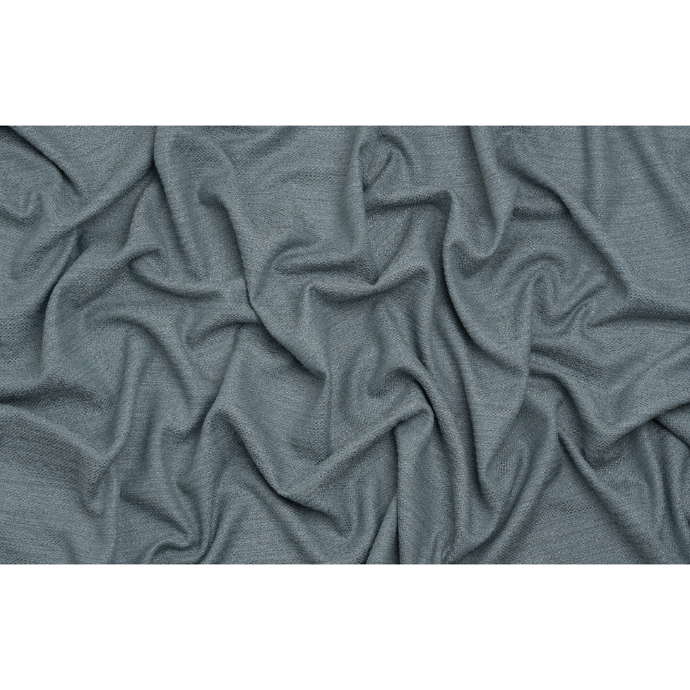 Textured Recycled Polyester Woven - Chambray Boucle Stripes - British Imported