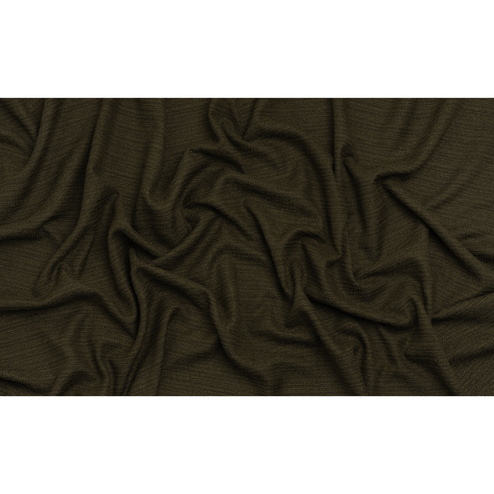 Textured Recycled Polyester Woven - Khaki Boucle Stripes - British Imported