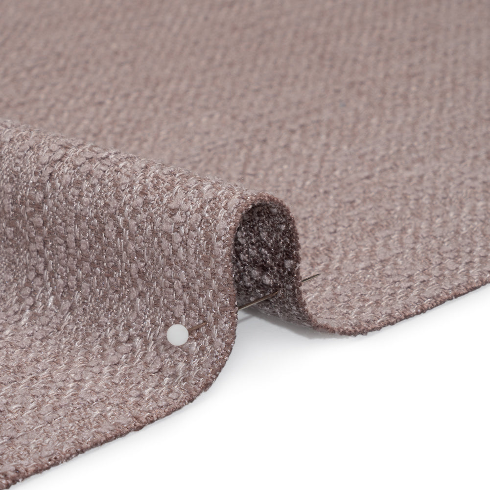 Textured Recycled Polyester Woven - Lilac Boucle Stripes - British Imported