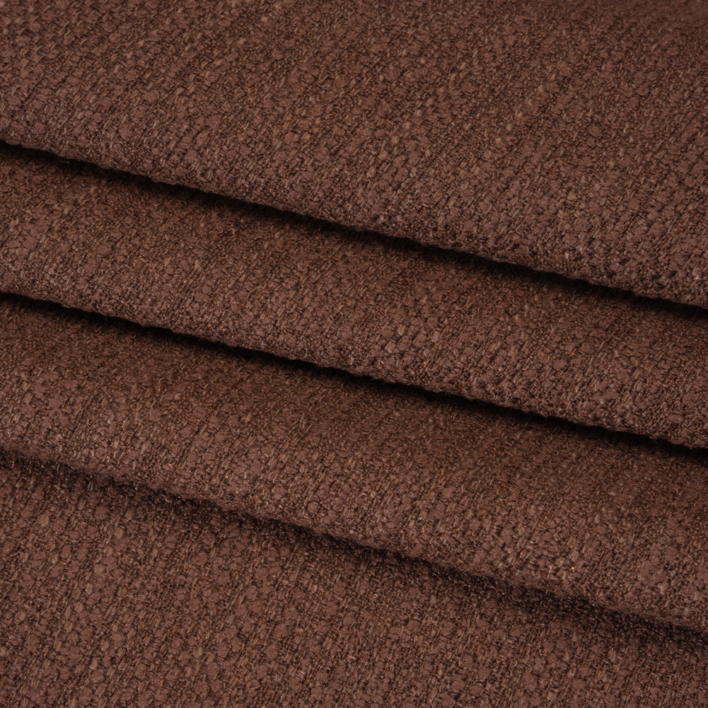 Textured Recycled Polyester Woven - Mulberry Boucle Stripes - British Imported