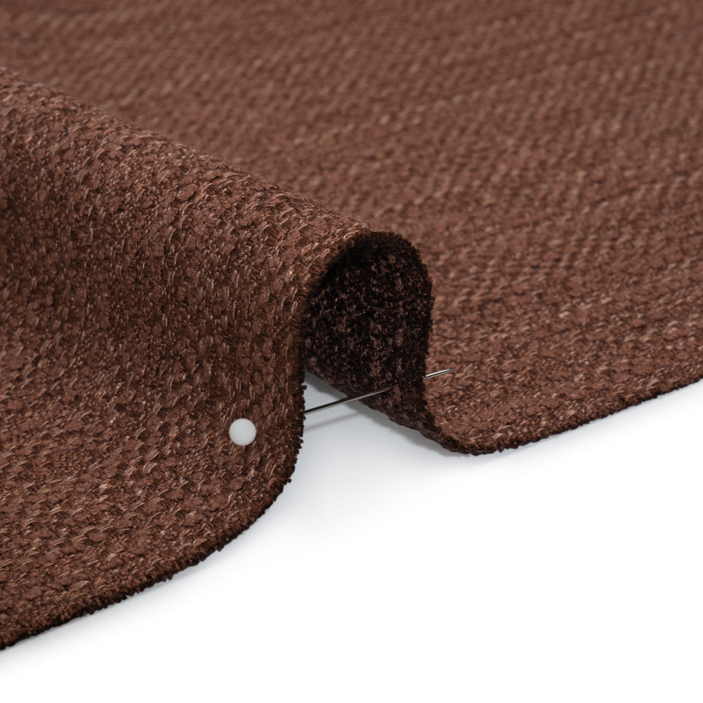 Textured Recycled Polyester Woven - Mulberry Boucle Stripes - British Imported
