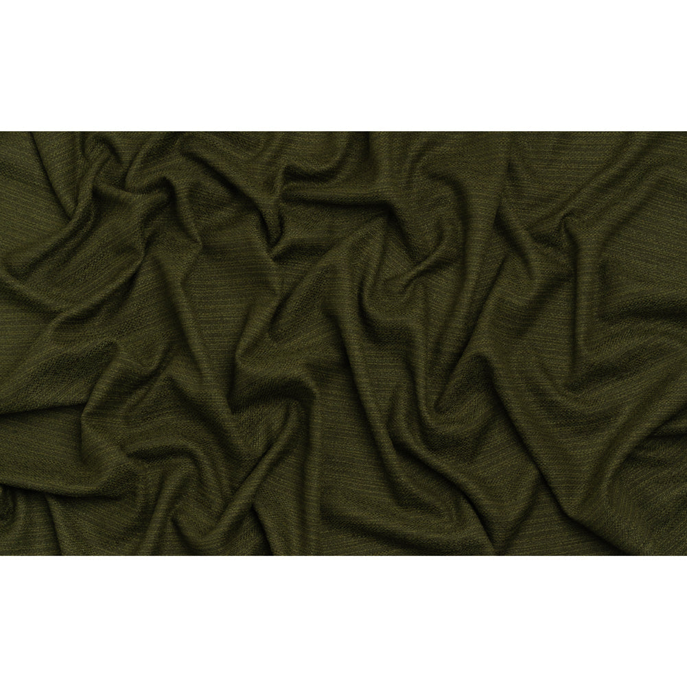 Textured Recycled Polyester Woven - Olive Boucle Stripes - British Imported