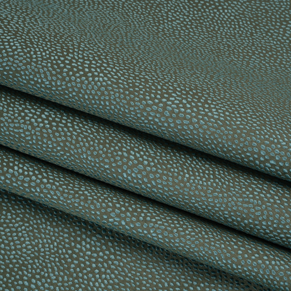 Recycled Polyester Jacquard - Juniper Little All-Over Spots - British Imported