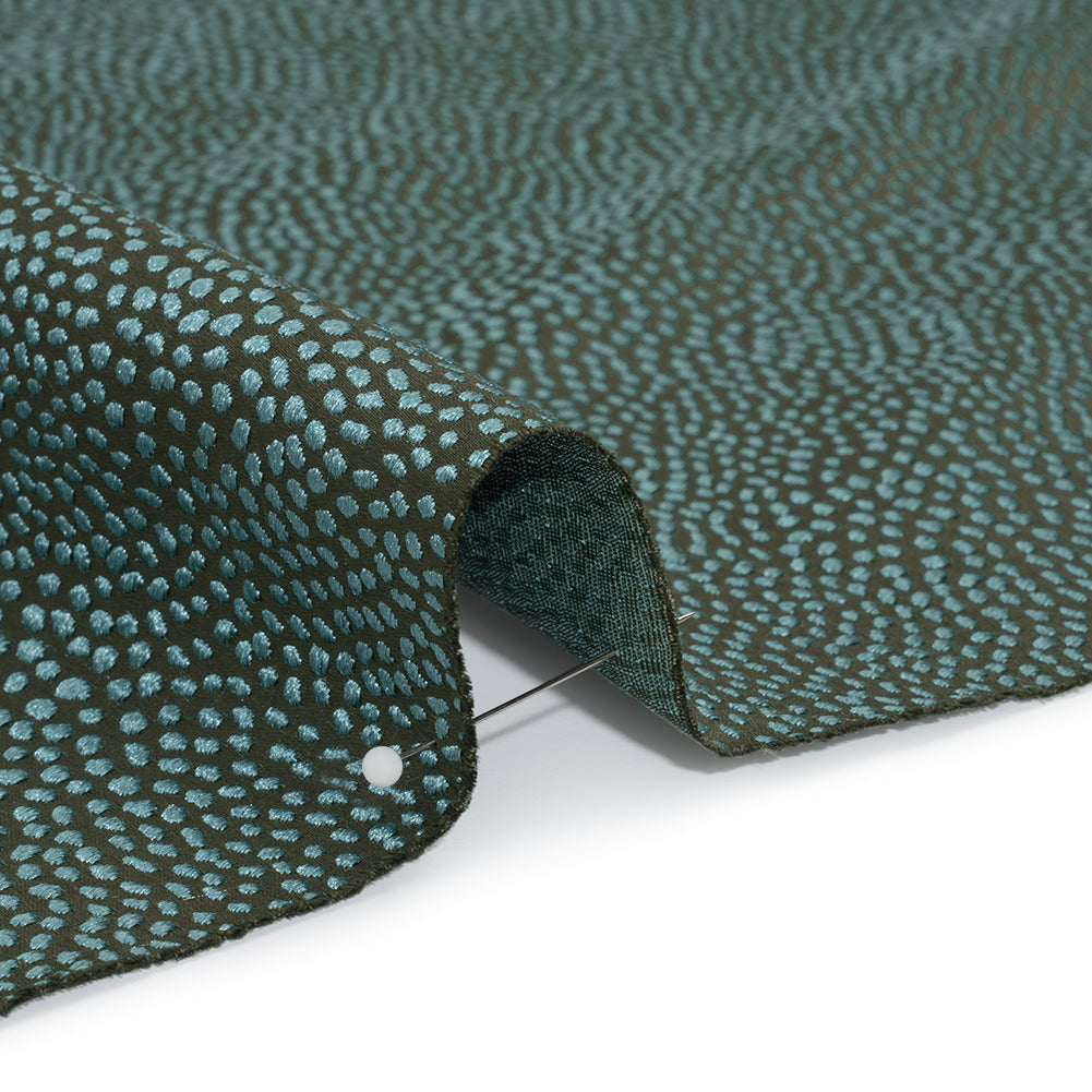 Recycled Polyester Jacquard - Juniper Little All-Over Spots - British Imported