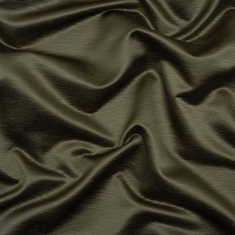 Luminous Textural Recycled Polyester Woven - Seaweed - British Imported