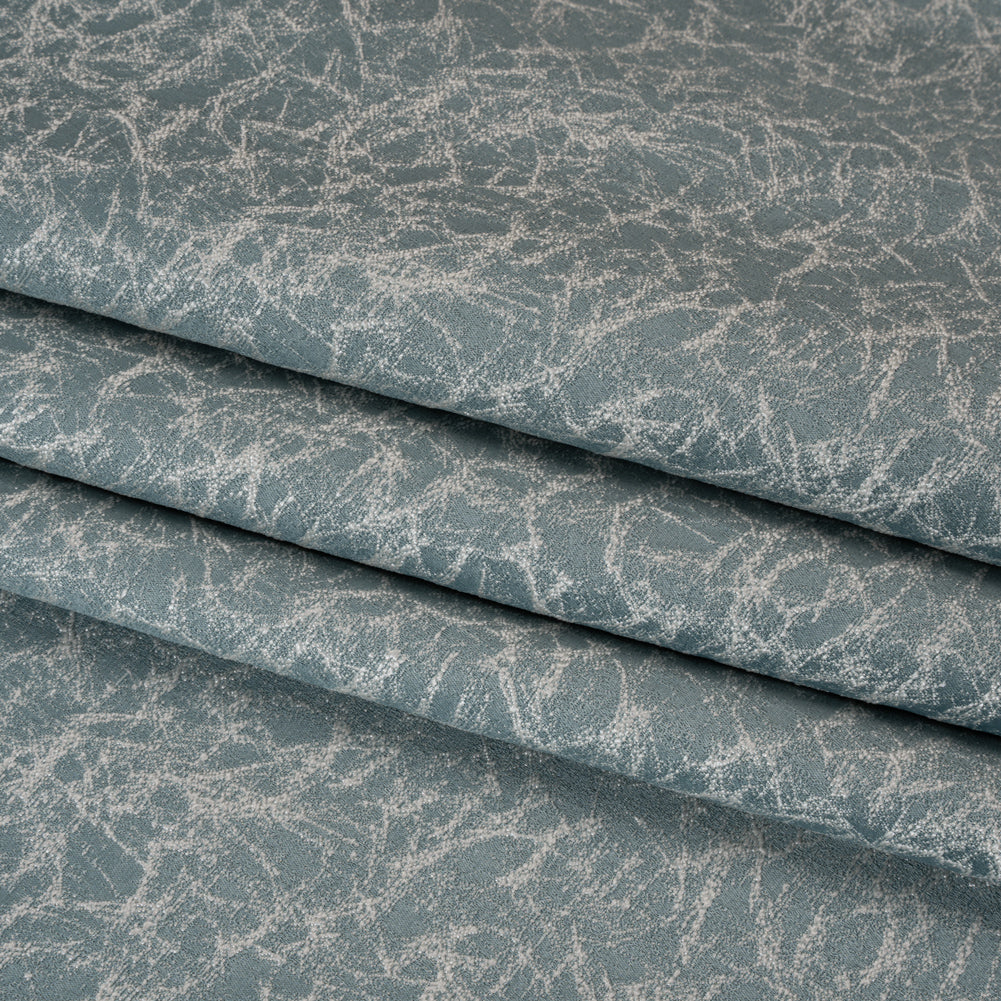Satin-Faced Jacquard - Ocean Cracked - British Imported)