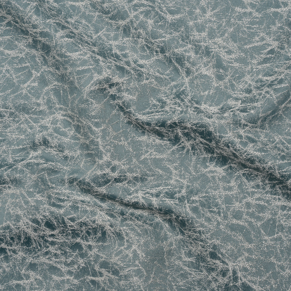 Satin-Faced Jacquard - Ocean Cracked - British Imported)