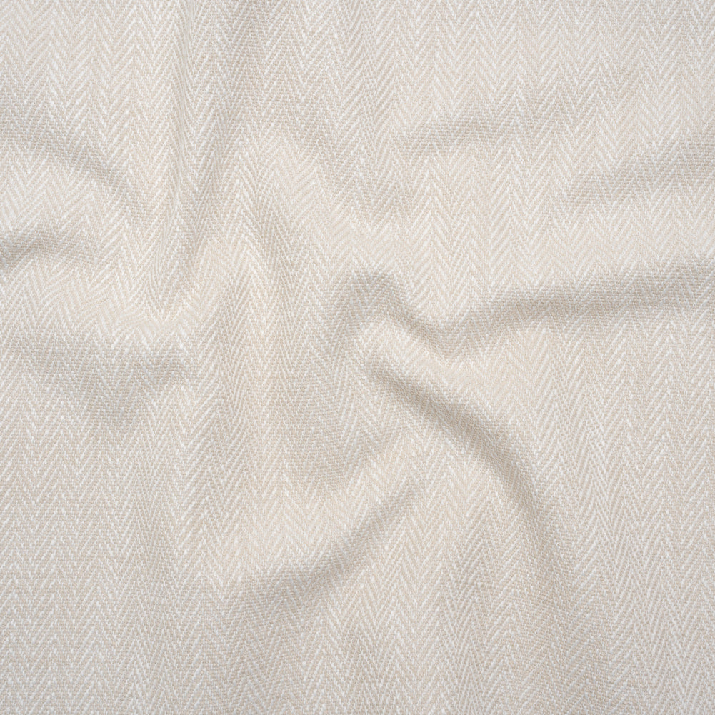 Recycled Polyester Home Decor Twill - Alabaster Herringbone - British Imported
