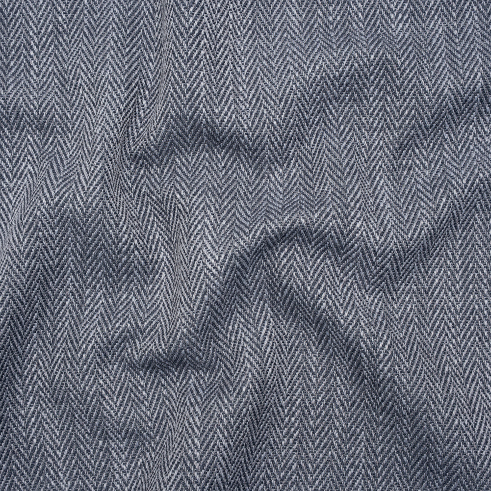 Recycled Polyester Home Decor Twill - Denim Herringbone - British Imported