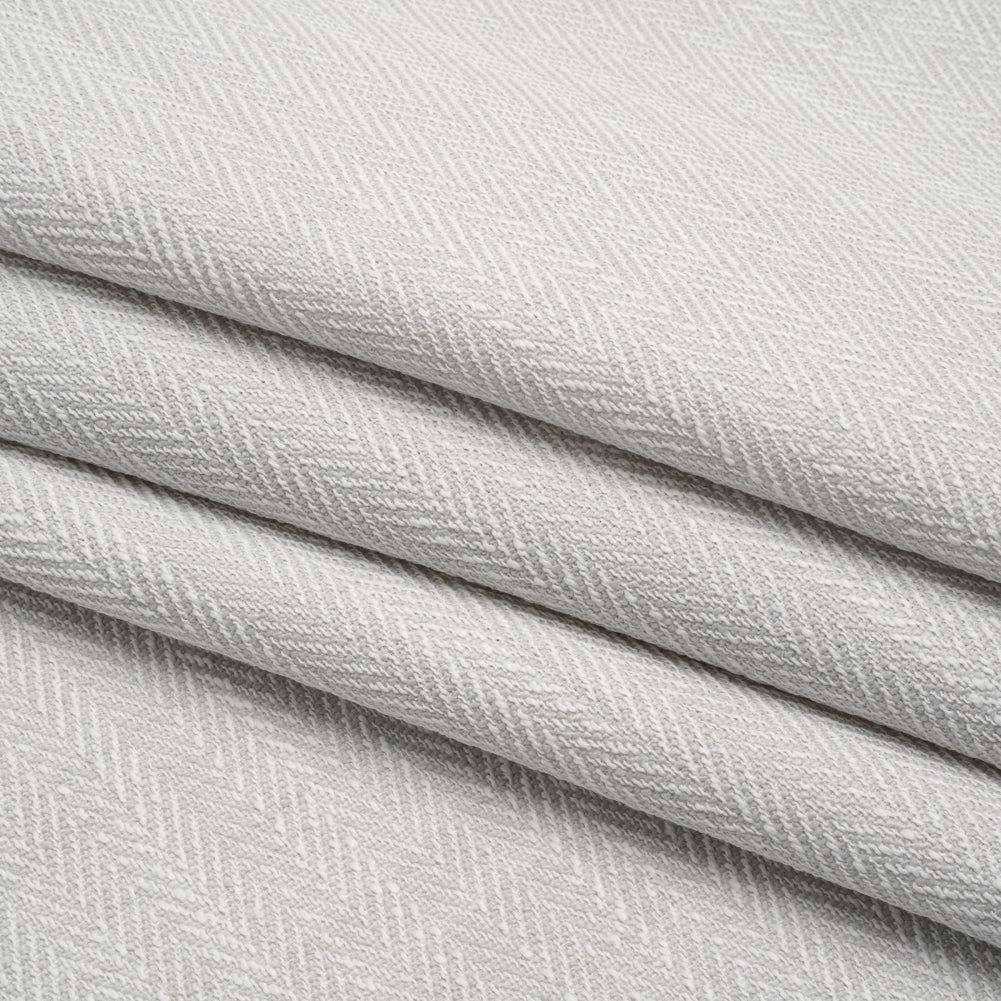 Recycled Polyester Home Decor Twill - Dove Herringbone - British Imported
