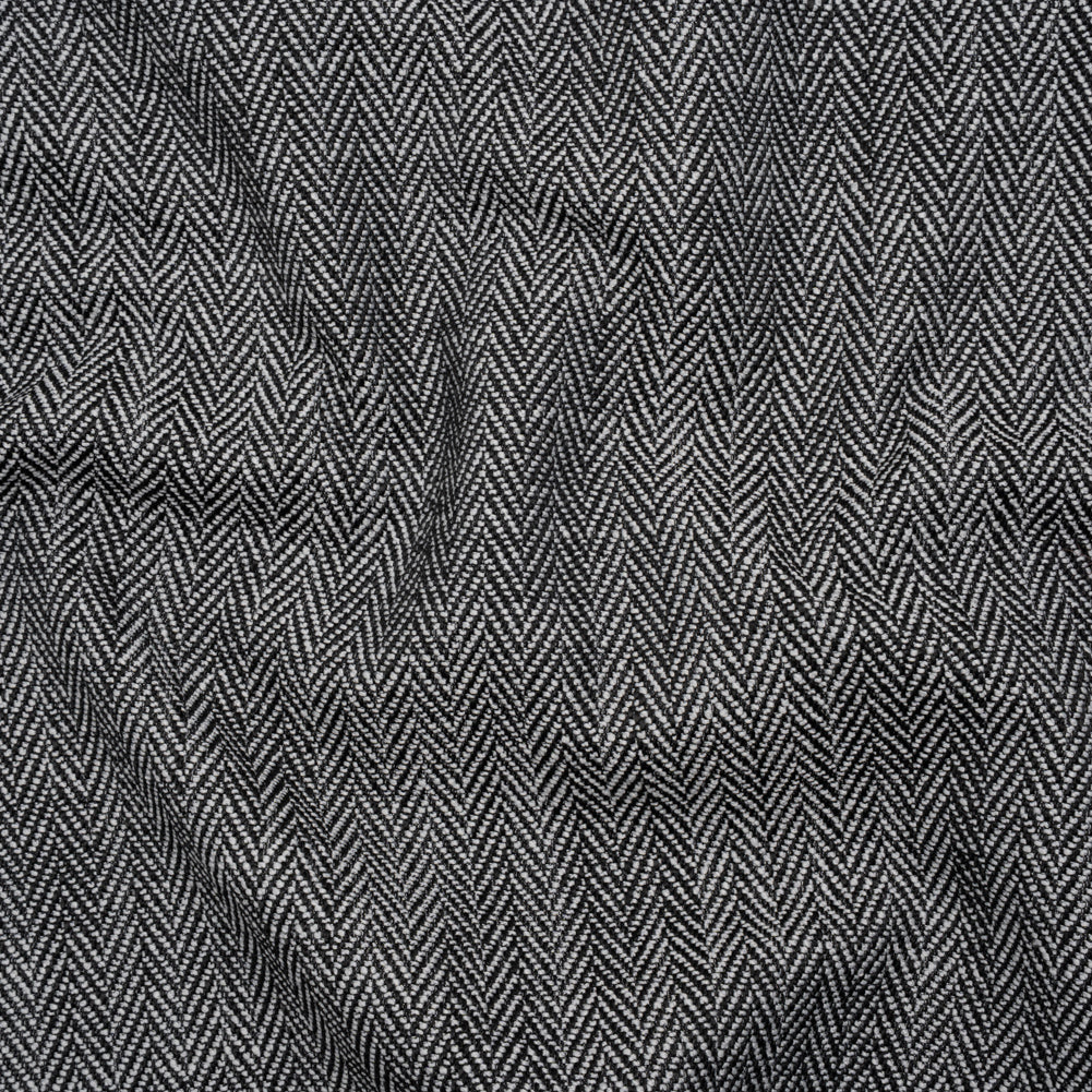 Recycled Polyester Home Decor Twill - Ebony Herringbone - British Imported