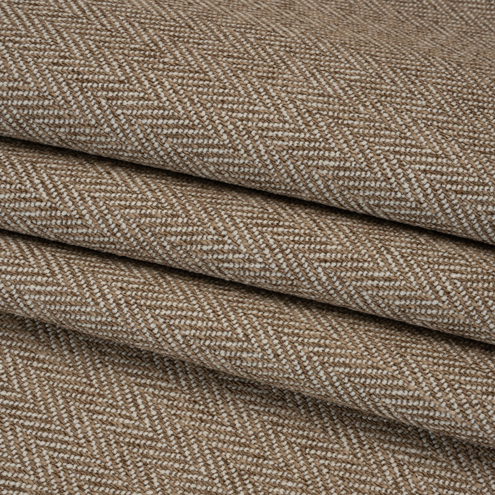 Recycled Polyester Home Decor Twill - Jute Herringbone - British Imported