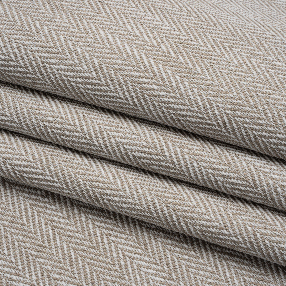 Recycled Polyester Home Decor Twill - Mushroom Herringbone - British Imported