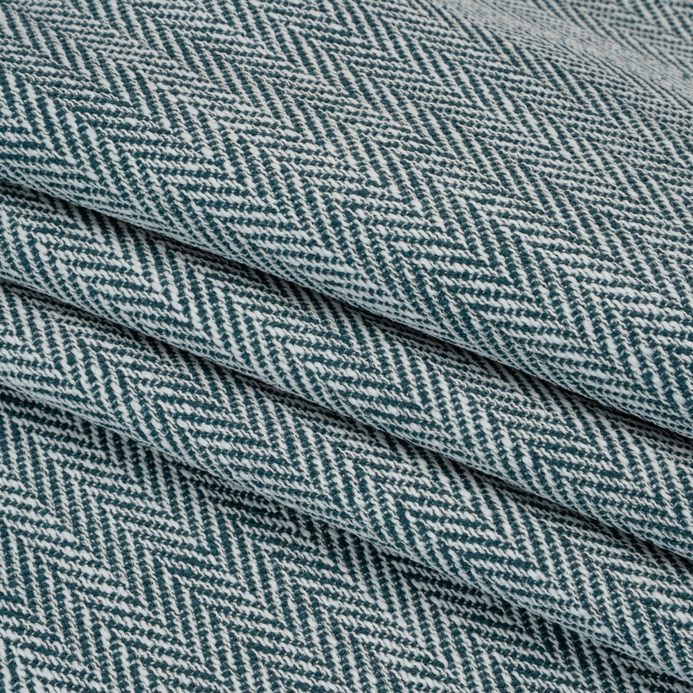 Recycled Polyester Home Decor Twill - Navy Herringbone - British Imported