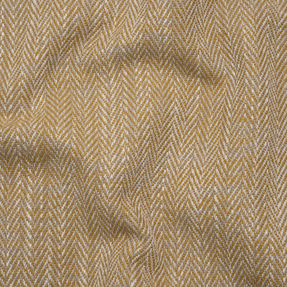 Recycled Polyester Home Decor Twill - Ochre Herringbone - British Imported