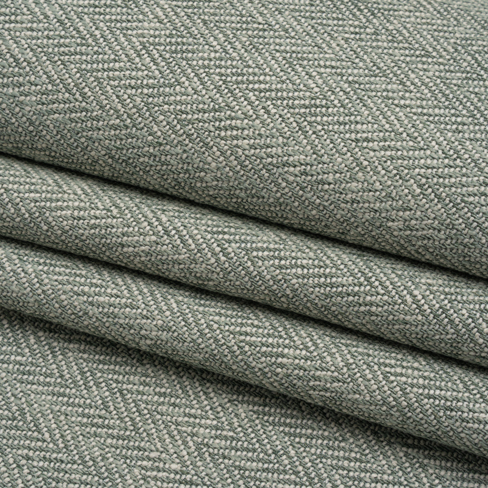 Recycled Polyester Home Decor Twill - Sage Herringbone - British Imported