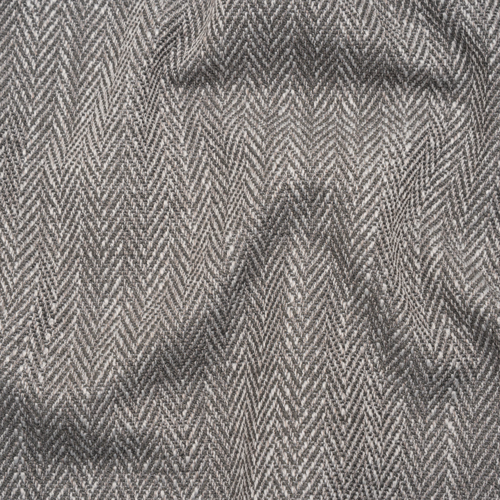 Recycled Polyester Home Decor Twill - Smoke Herringbone - British Imported
