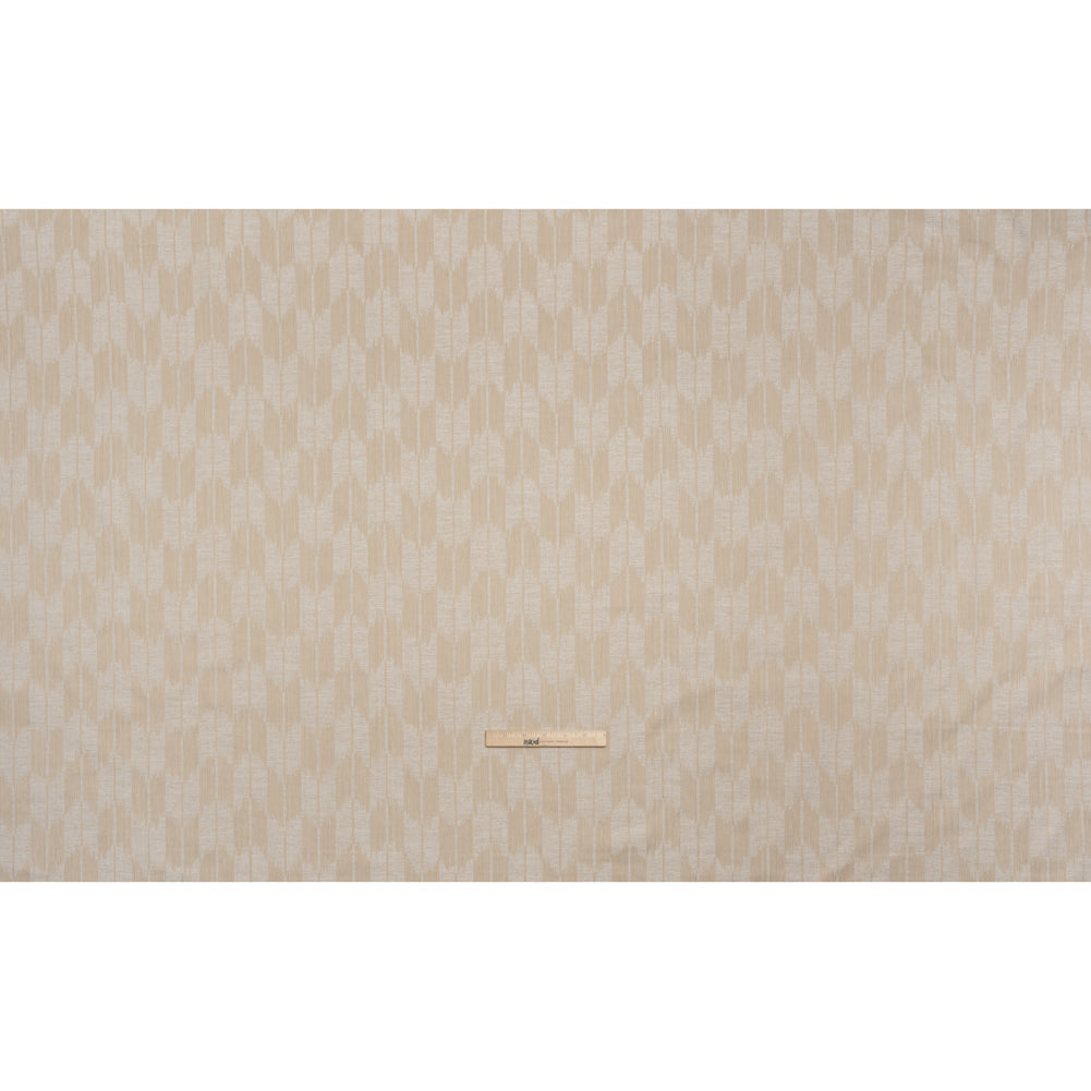 Cotton Blend Home Decor Jacquard - Natural Ikat Checks - British Imported