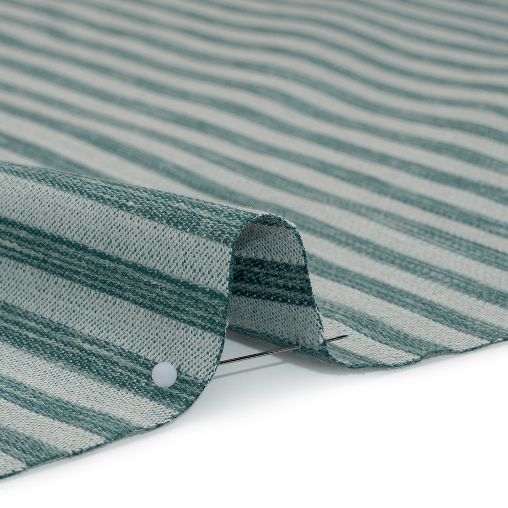 Cotton Blend Home Decor Jacquard - Kingfisher Stripes - British Imported