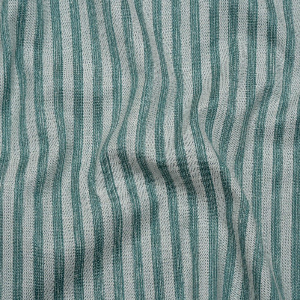 Cotton Blend Home Decor Jacquard - Kingfisher Stripes - British Imported