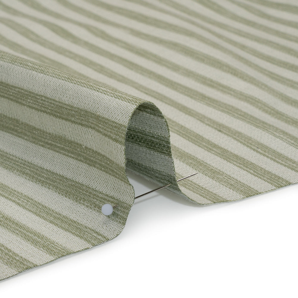 Cotton Blend Home Decor Jacquard - Sage Stripes - British Imported