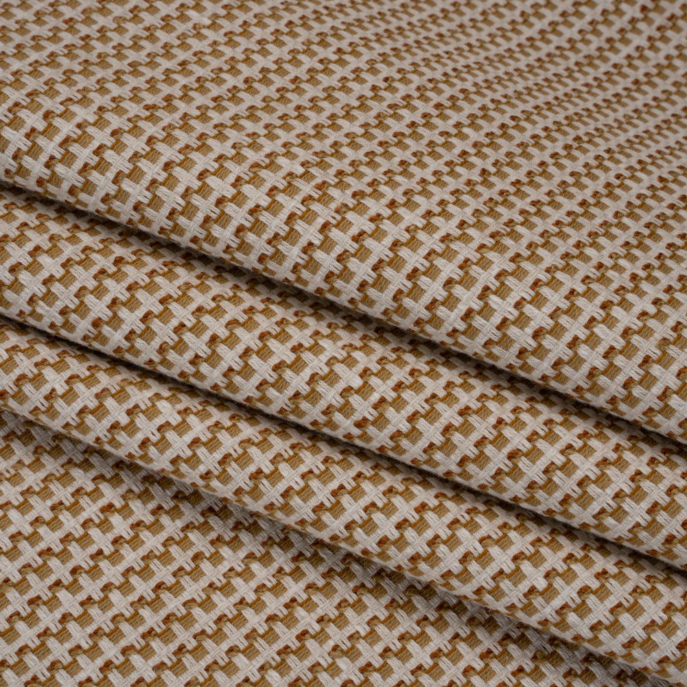 Recycled Polyester and Cotton Jacquard - Autumn Little Checked Stripes - British Imported