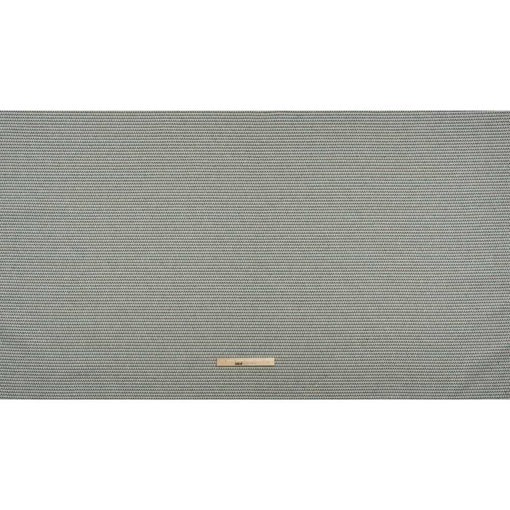 Recycled Polyester and Cotton Jacquard - Kingfisher Little Checked Stripes - British Imported