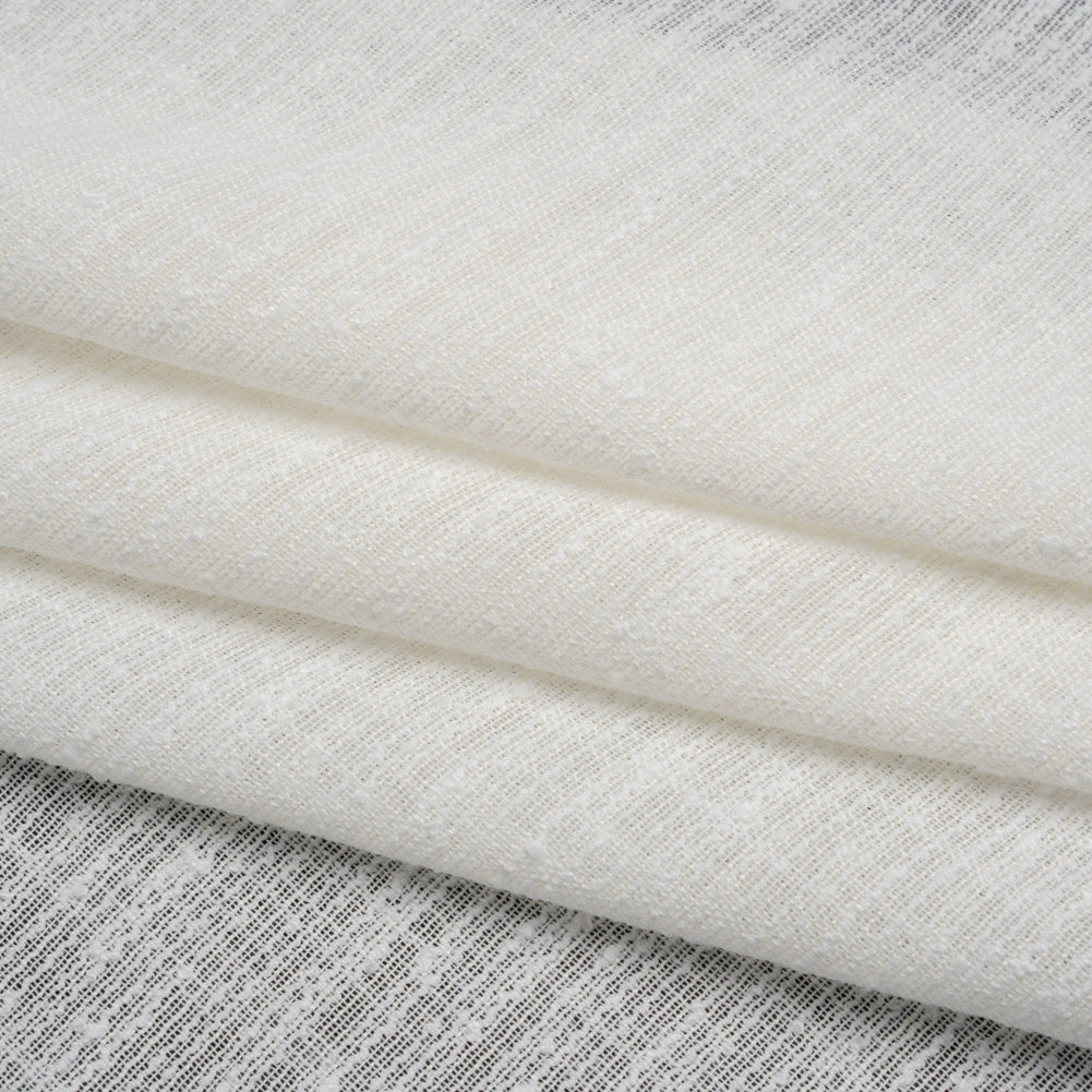 Slubbed Double Wide Drapery Sheers Woven Fabric - Chalk - British Imported