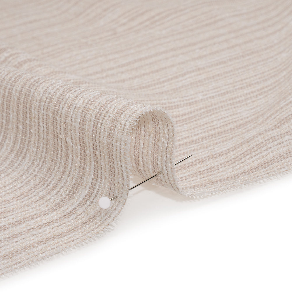Slubbed Double Wide Drapery Sheers Woven Fabric - Flax - British Imported