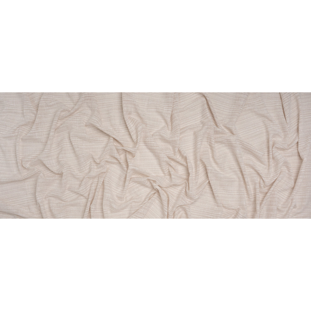Slubbed Double Wide Drapery Sheers Woven Fabric - Flax - British Imported
