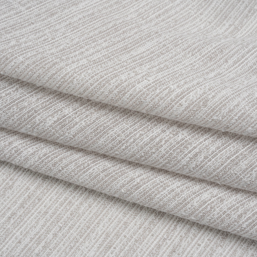 Slubbed Double Wide Drapery Sheers Woven Fabric - Pebble - British Imported