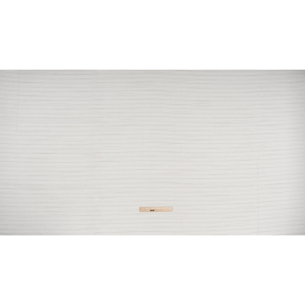 Creped Gauzy Double Wide Drapery Sheers Fabric - Pebble Slubbed Stripes - British Imported