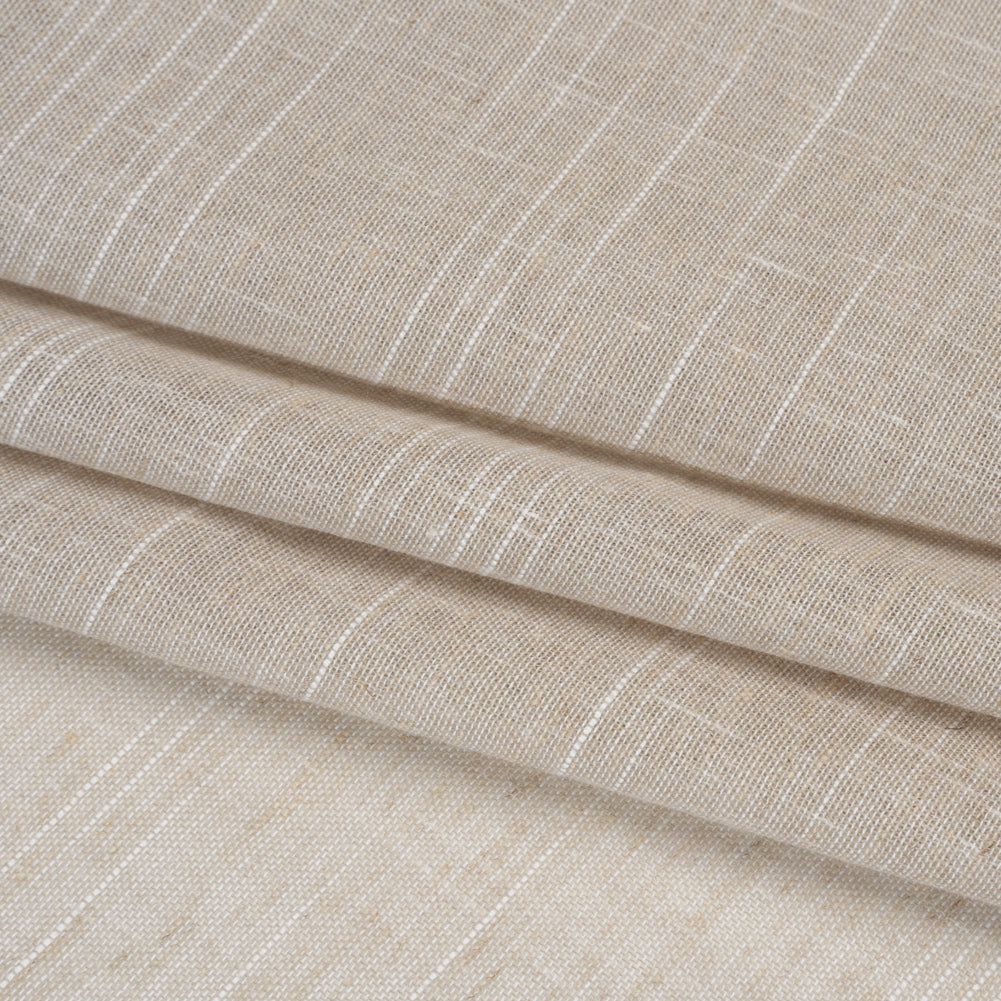Slubbed Cotton and Linen Double Wide Drapery Sheers Fabric - Smoke Heathered - British Imported