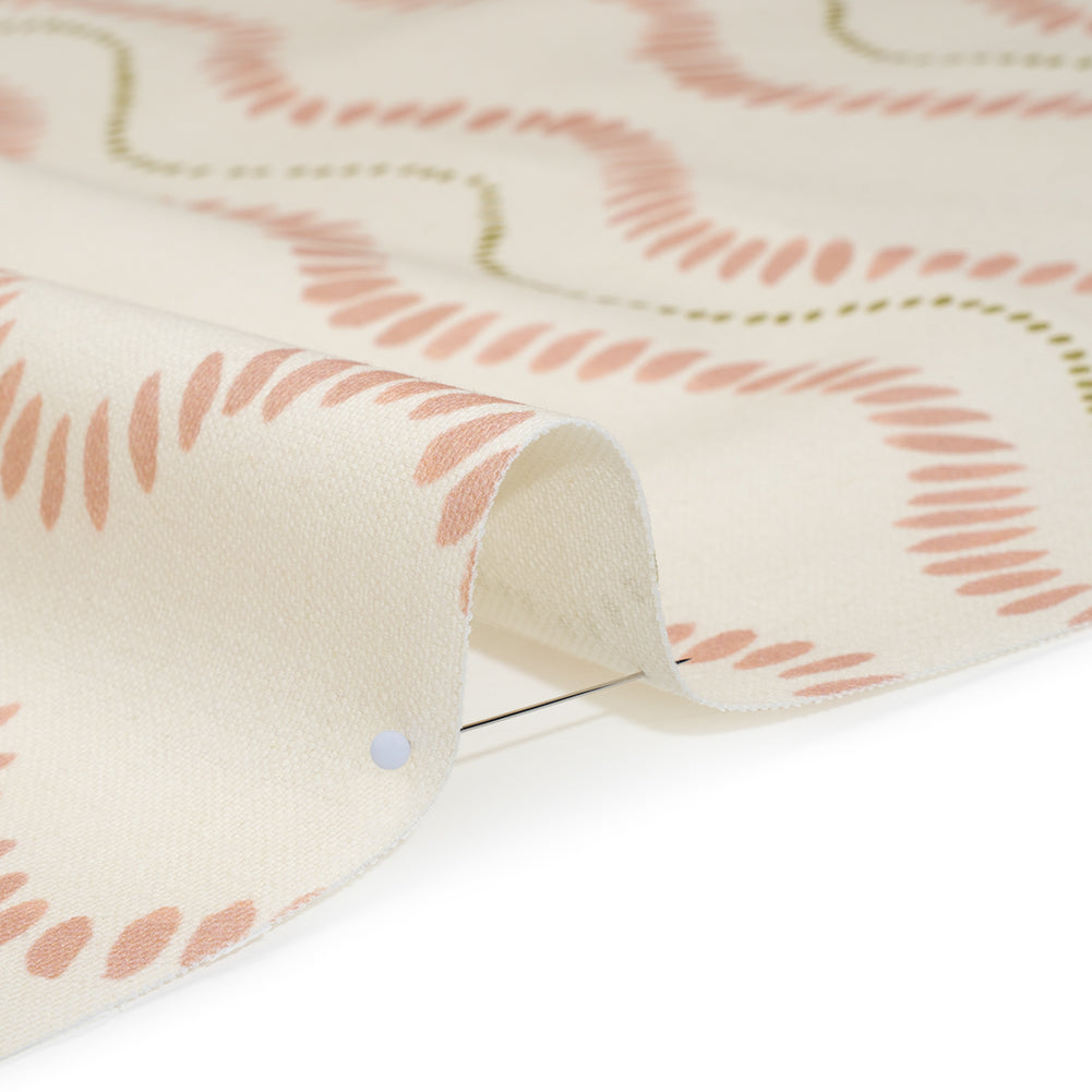 Cotton and Linen Canvas Print - Blossom Waves of Petal and Dots - British Imported