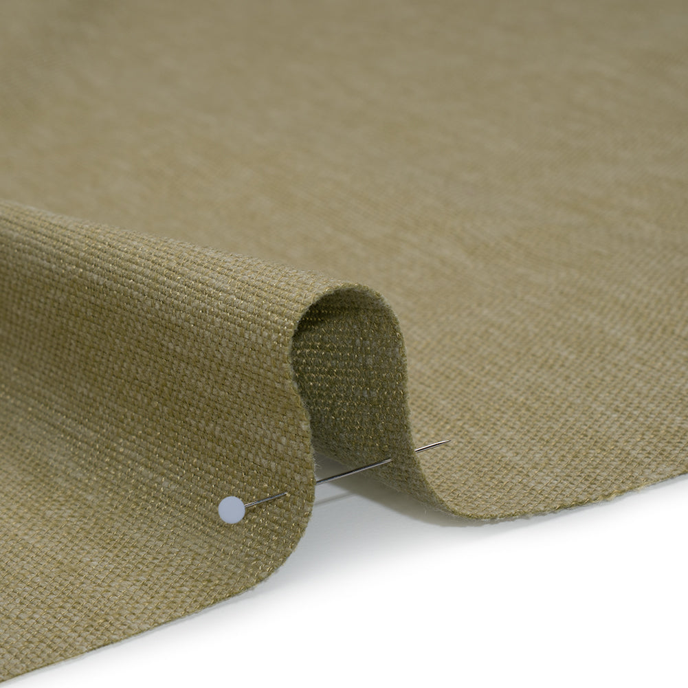 Slubbed Recycled Polyester Home Decor Woven - Pistachio Heathered - British Imported