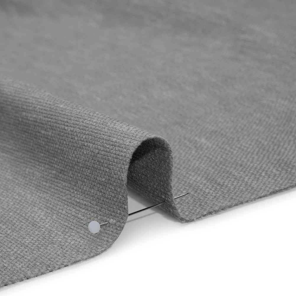 Slubbed Recycled Polyester Home Decor Woven - Silver Heathered - British Imported