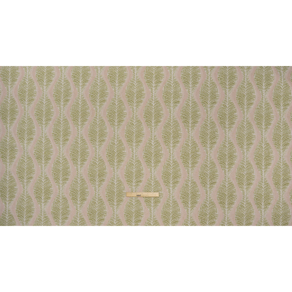 Polyester and Cotton Boucle Jacquard - Garden Leaf Ogee Waves - British Imported