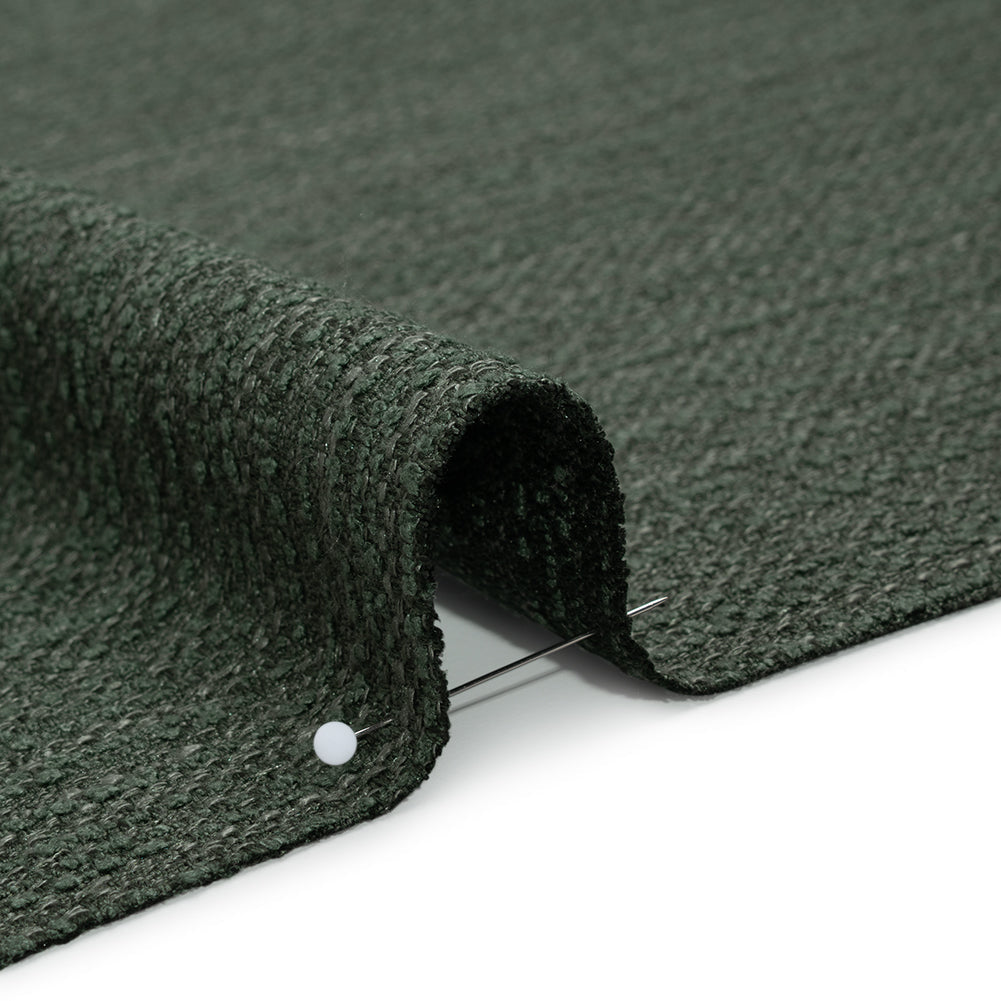 Recycled Polyester Slubbed Boucle Woven - Kingfisher - British Imported