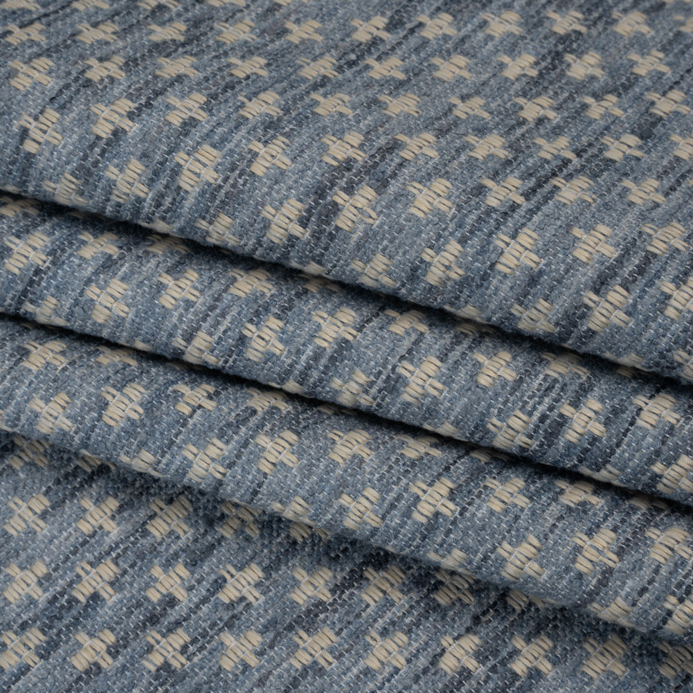 Polyester Boucle Home Decor Jacquard - Ocean Plus Signs - British Imported