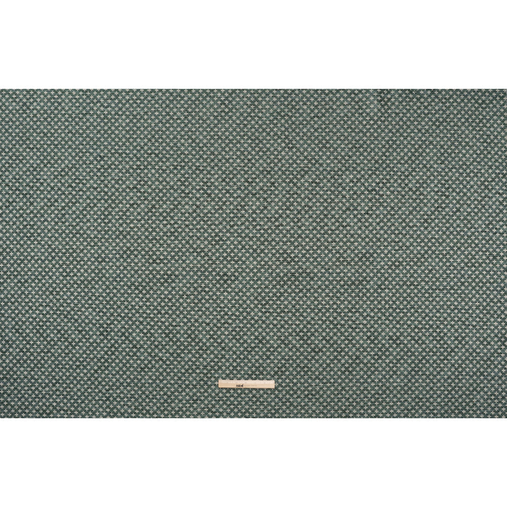 Polyester Boucle Home Decor Jacquard - Teal Plus Signs - British Imported