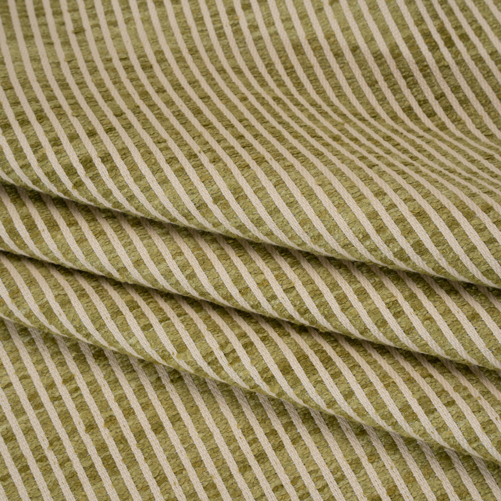 Polyester Boucle Woven - Leaf Stripes - British Imported