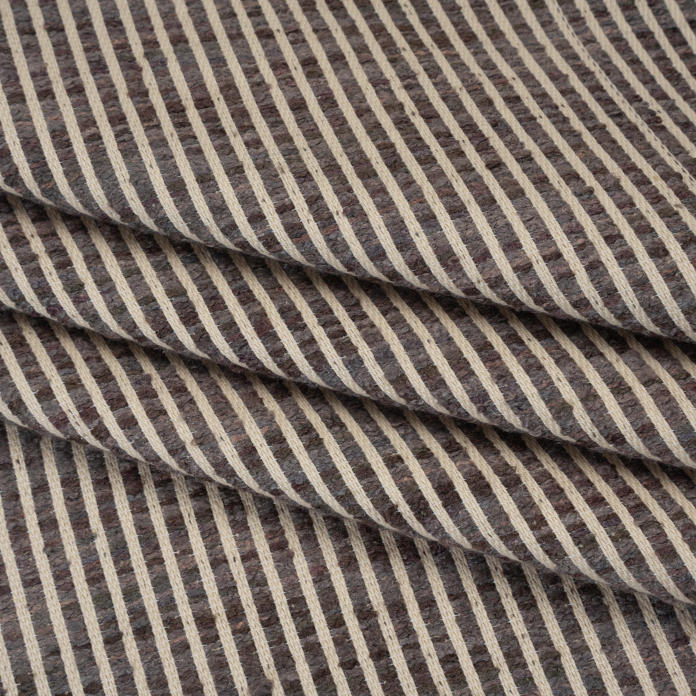 Polyester Boucle Woven - Slate Stripes - British Imported