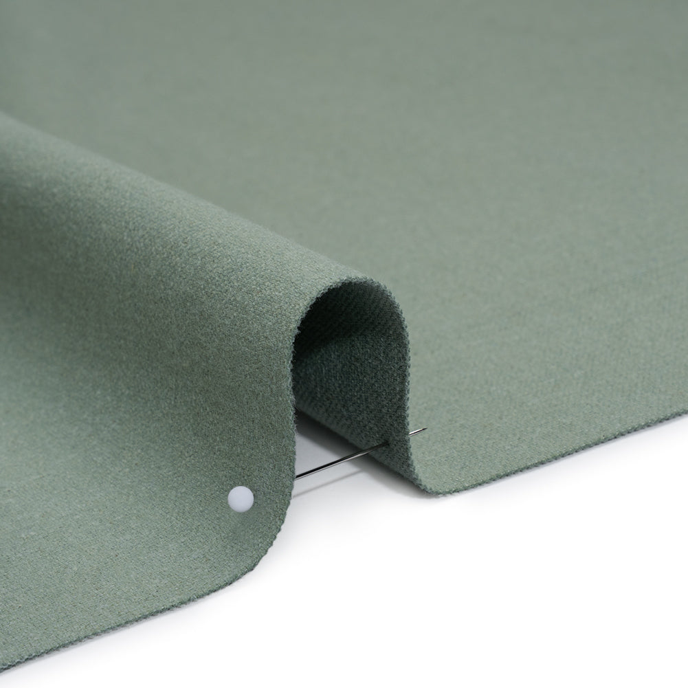 Double Wide Brushed Cotton and Linen Woven - Aqua - British Imported