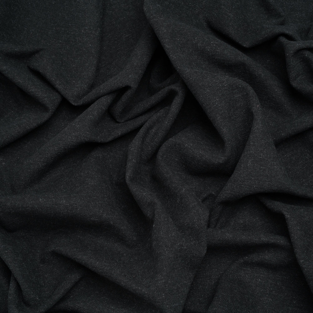 Double Wide Brushed Cotton and Linen Woven - Carbon - British Imported