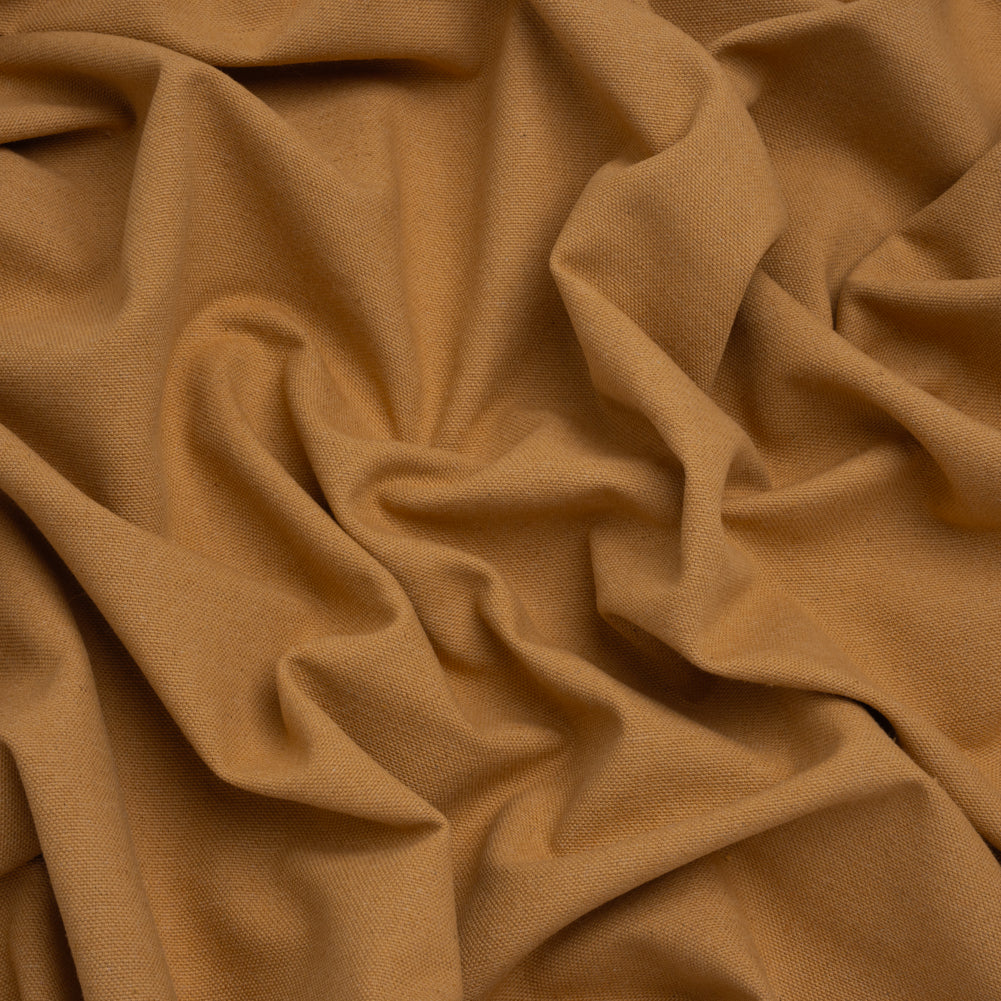 Brushed Cotton and Linen Woven - Honey - British Imported