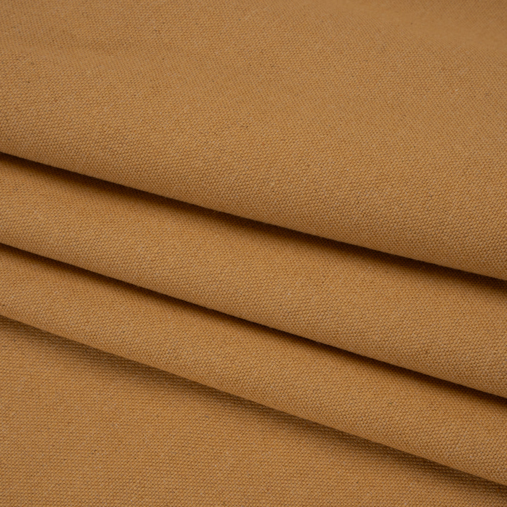 Double Wide Brushed Cotton and Linen Woven - Honey - British Imported