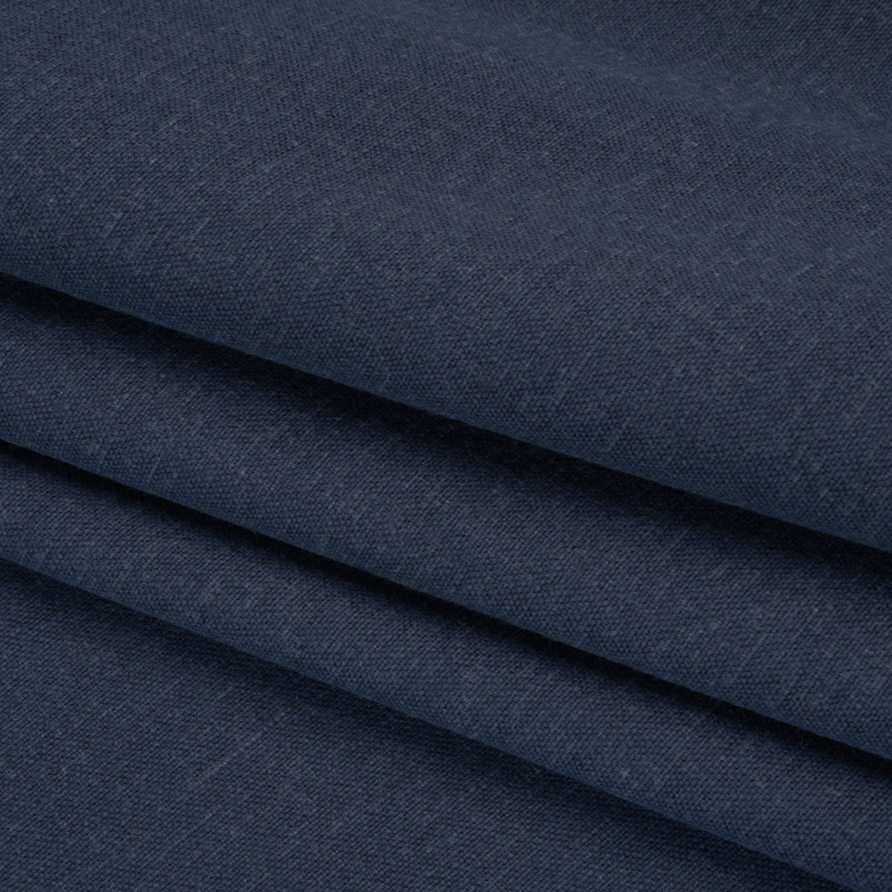 Brushed Cotton and Linen Woven - Indigo - British Imported