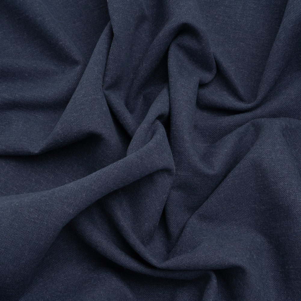 Brushed Cotton and Linen Woven - Indigo - British Imported