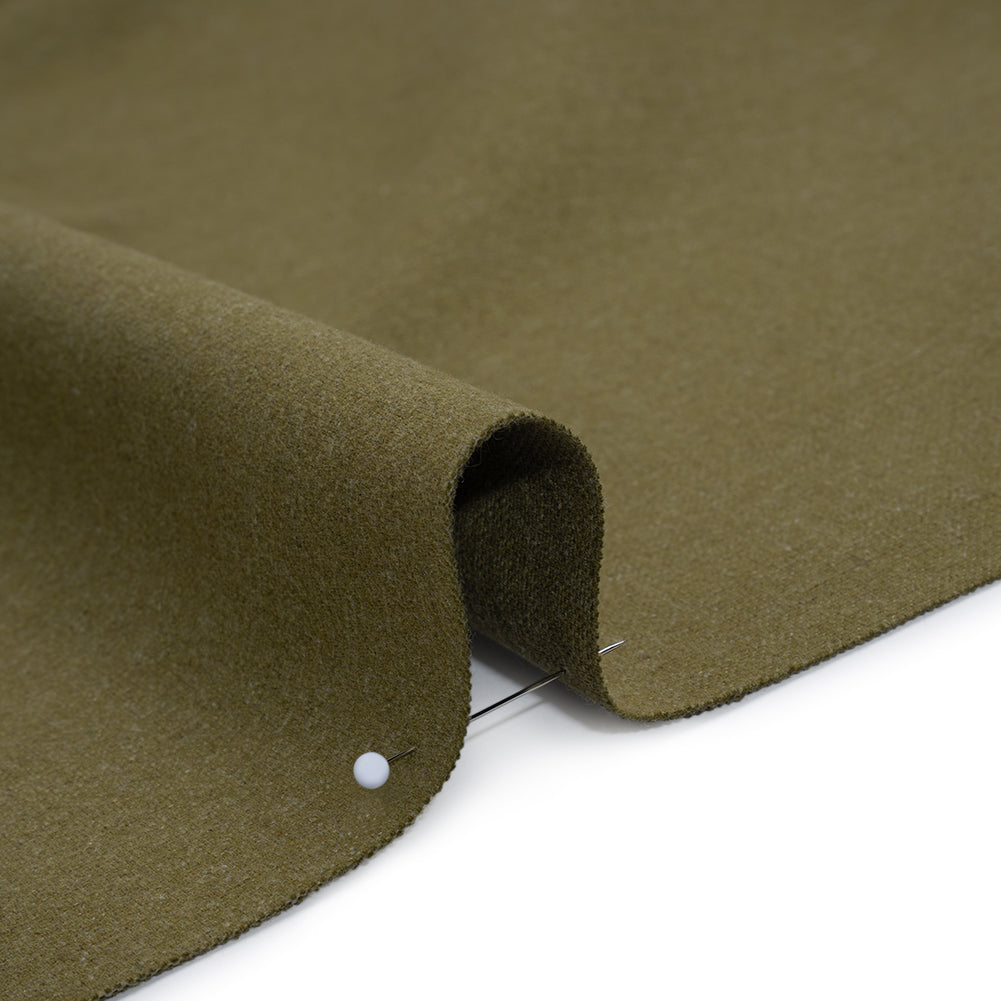 Double Wide Brushed Cotton and Linen Woven - Moss - British Imported